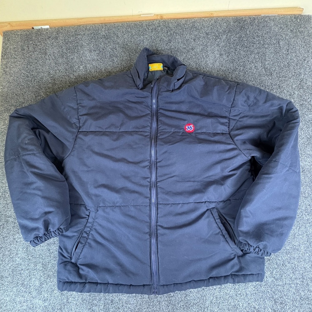 Vintage 76 Gas Station Insulated Work‎ Jacket Size Large Blue